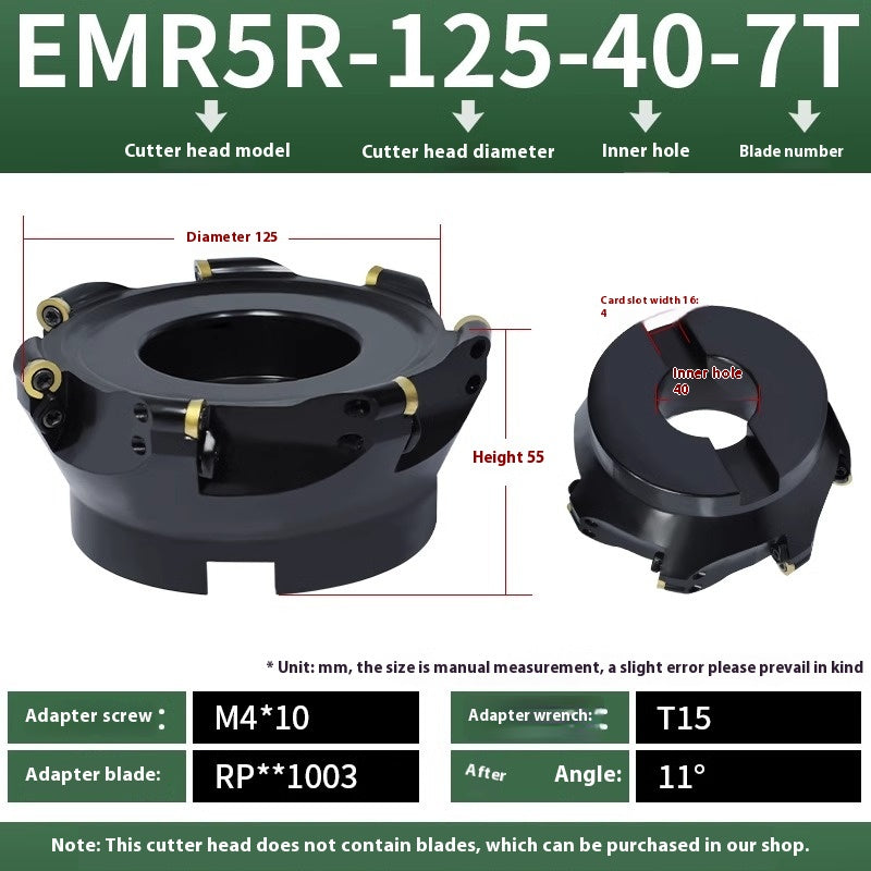 2078-CNC EMR round nose milling cutter head 50R5 plane finishing milling machine cutter head machining center 80/160/63R6 flying cutter head Shandong Denso Pricision Tools Co.,Ltd.
